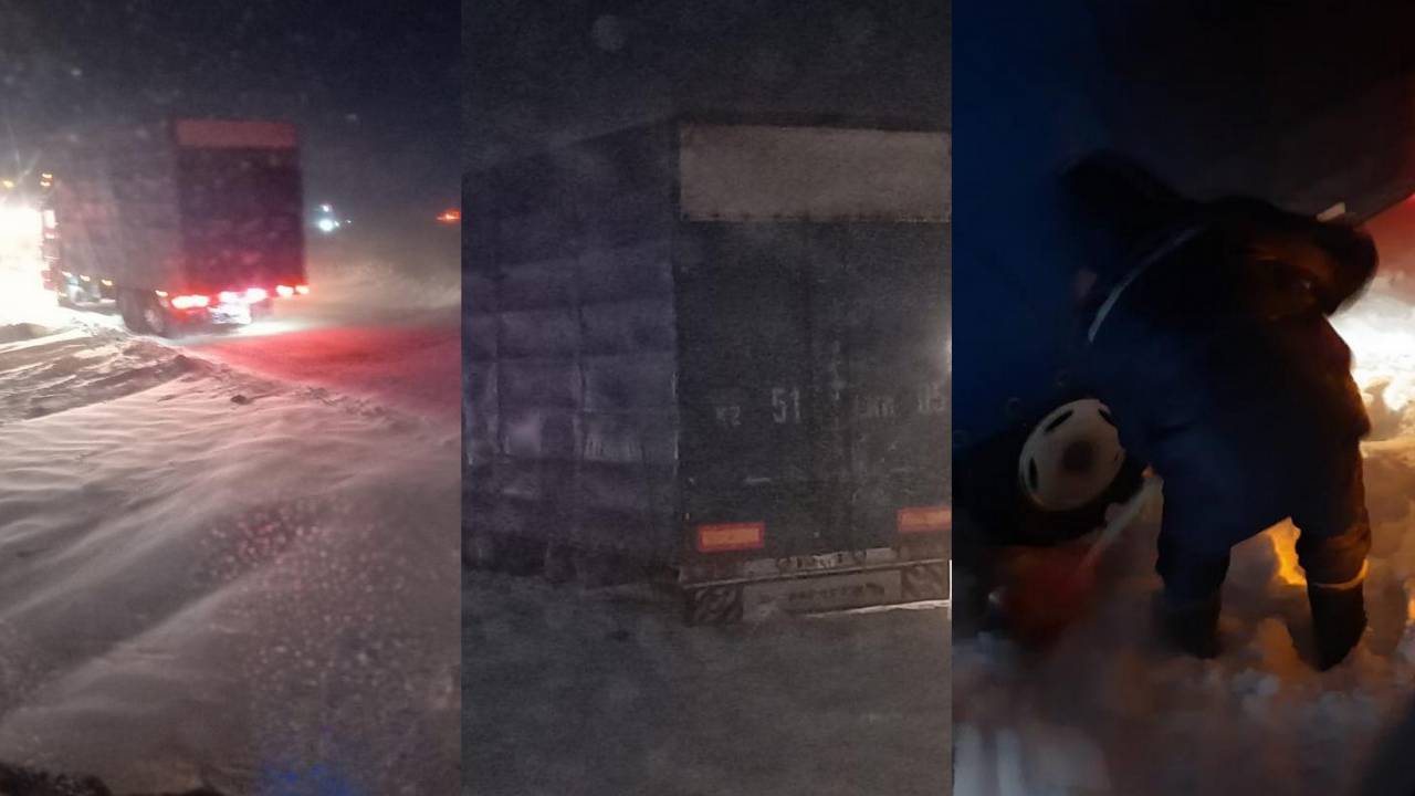 15 грузовиков перекрыли трассу в Алматинской области