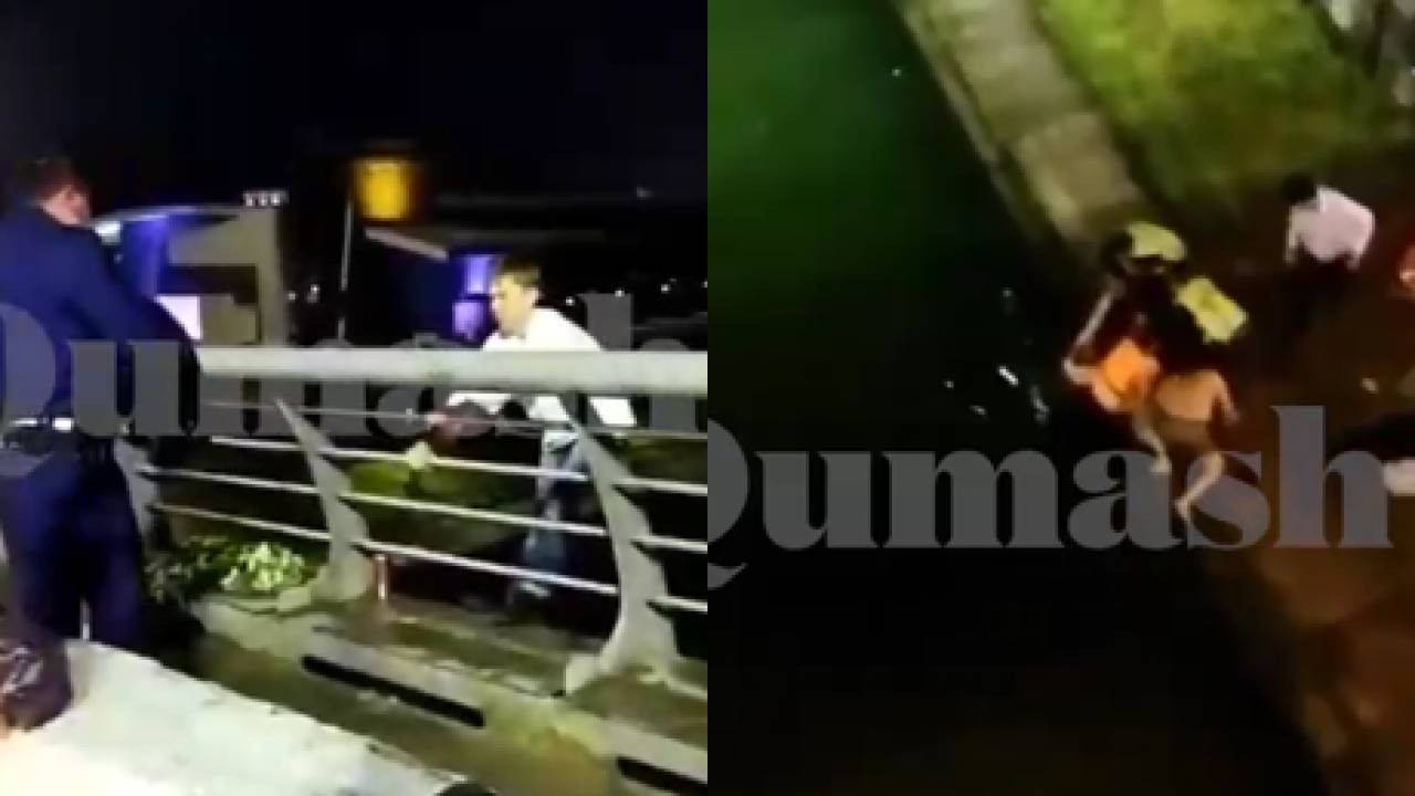 Парень спрыгнул с моста в Нур-Султане. В Сети появилось видео