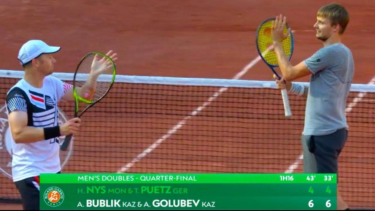 Казахстанские теннисисты Бублик и Голубев вышли в полуфинал "Ролан Гаррос"