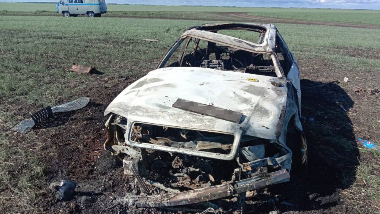 Угнанное авто нашли сгоревшим в СКО